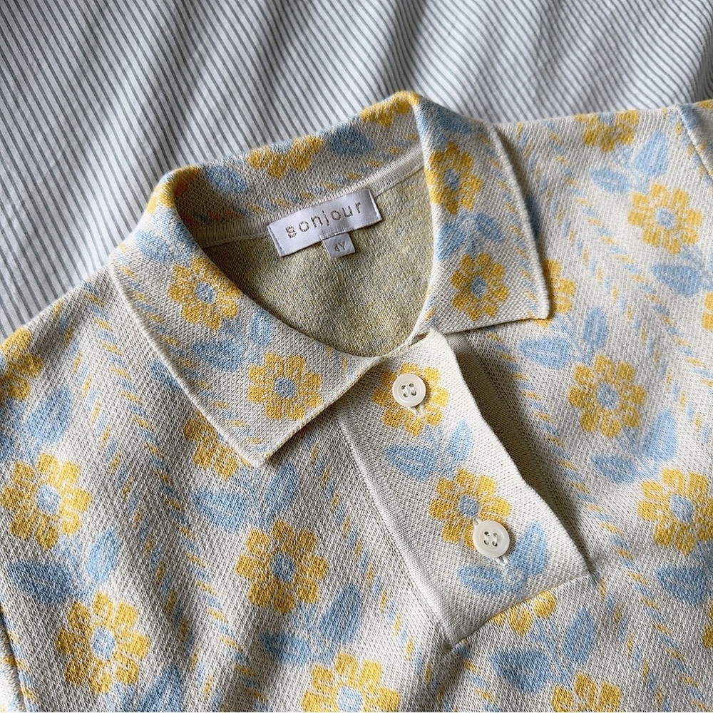 Bonjour Knit Polo Shirt 4y - Picture 2 of 5